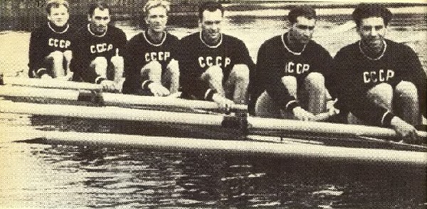 Yevgeni Brago, Vladimir Rodimushkin, Alexei Komarov, Igor Borisov, Slava Amiragov, Leonid Gissen in 1952